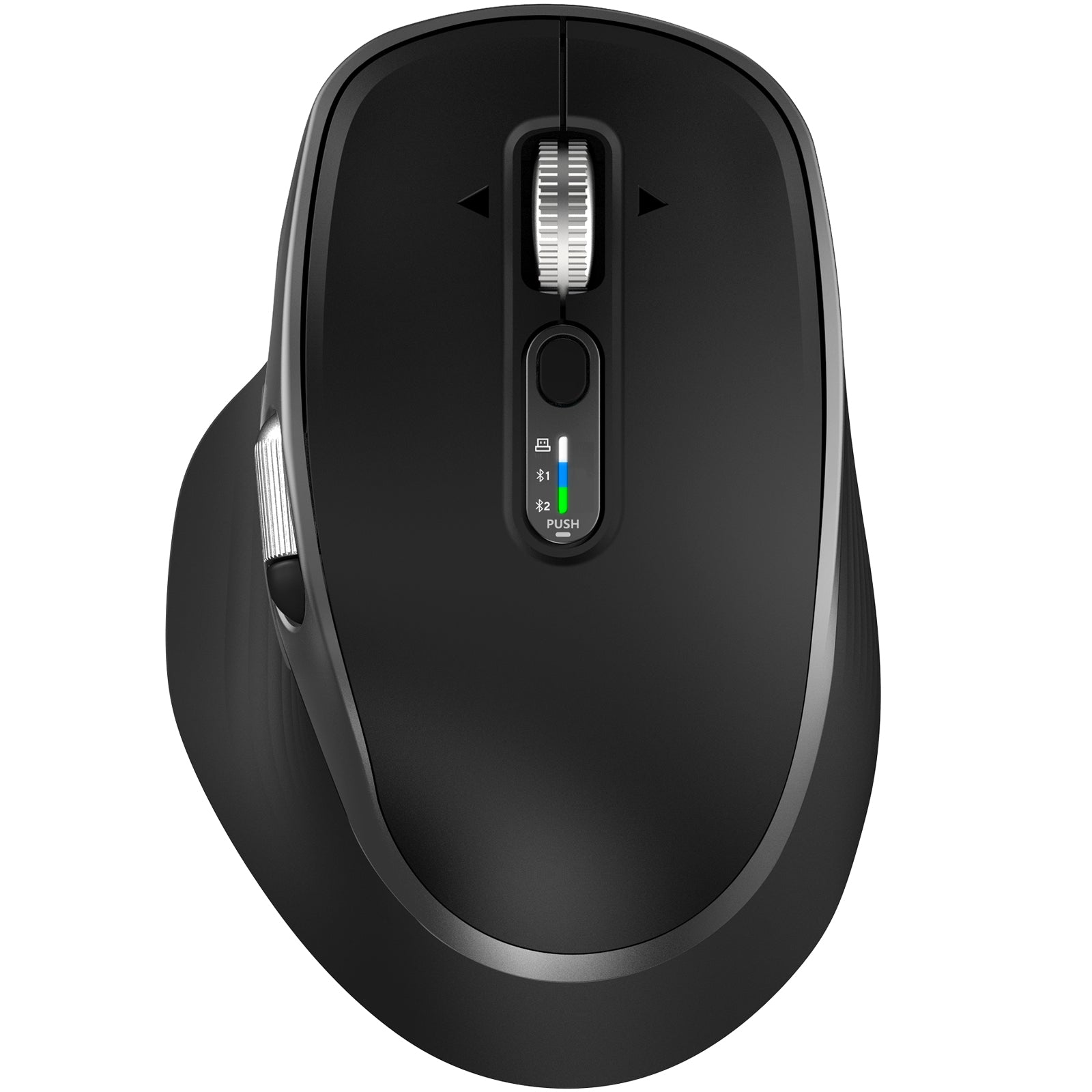 Wireless Bluetooth Mouse with Thumb Scroll,Dual Bluetooth 5.1&2.4GHz Rechargeable Cordless Computer Mouse, 4800DPI Adjustable(Black)