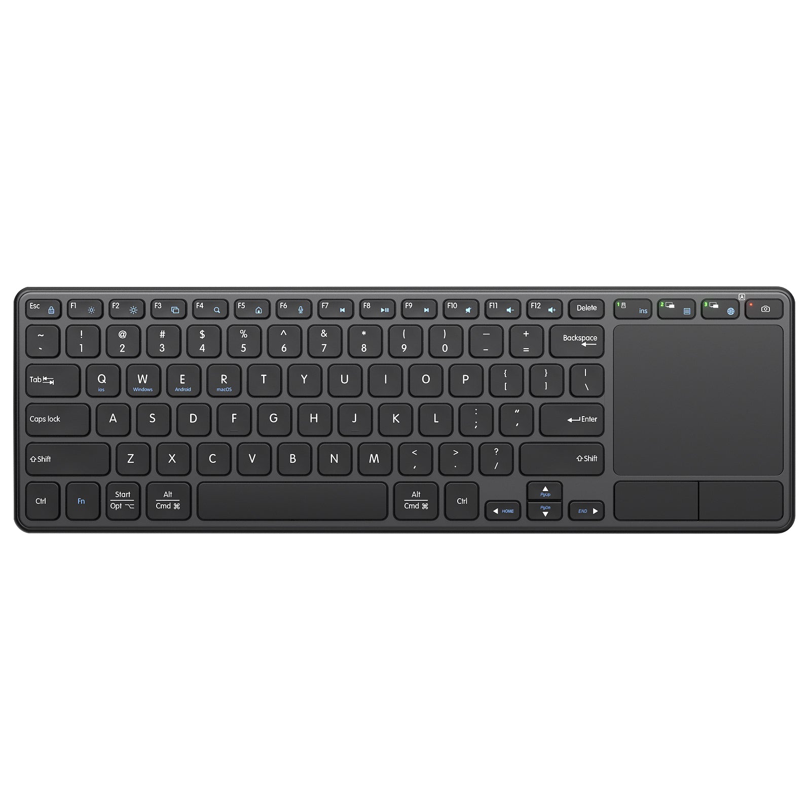 Rechargeable Wireless Keyboard with Trackpad, Bluetooth & 2.4G Dual Mode TV Keyboard, Multi-Device touchpad keyboard for Smart TV, PC, Laptop, Tablet